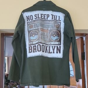 Classic Army Button Down W/Beastie Boys Inspired Back Patch & MCA Name Badge